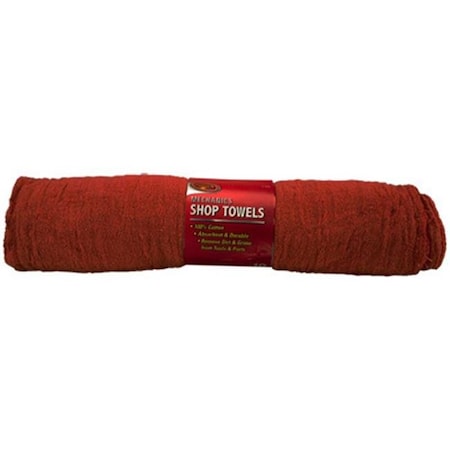 Clean Rite 3-536 10 Pack Red Cotton Shop Towel